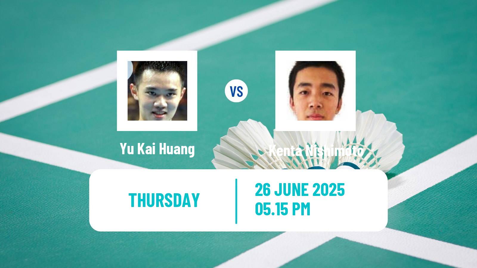 Badminton BWF World Tour Us Open Men Yu Kai Huang - Kenta Nishimoto