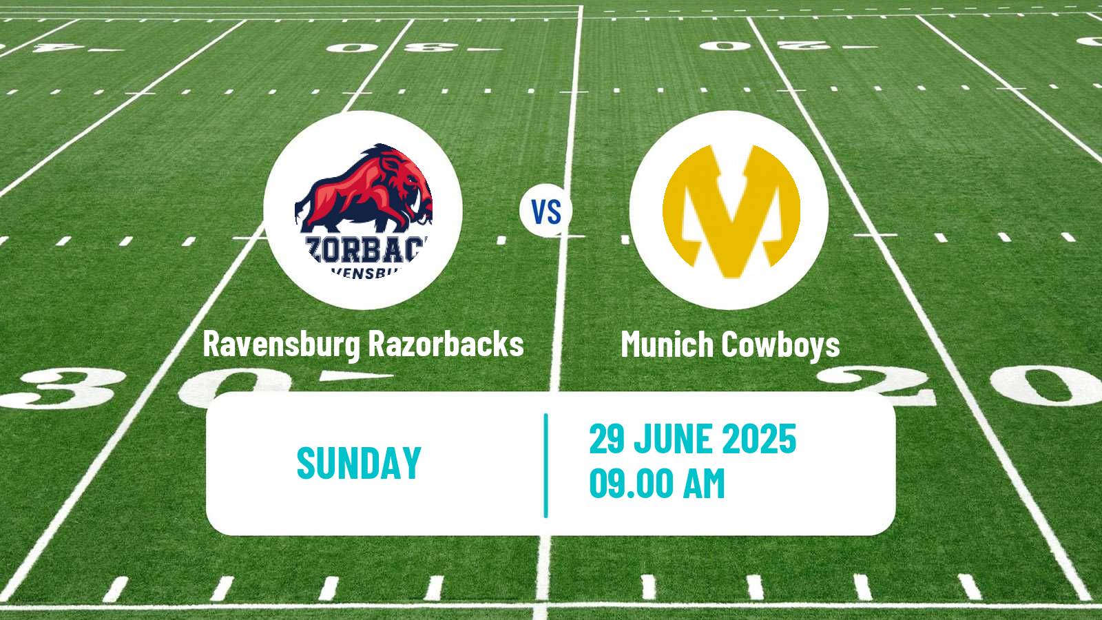 American football German GFL Ravensburg Razorbacks - Munich Cowboys
