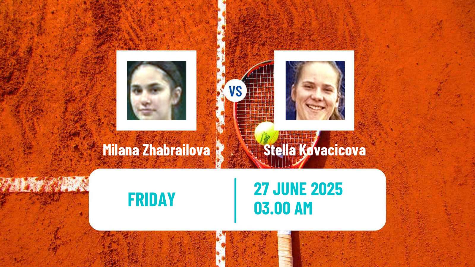 Tennis ITF W15 Kursumlijska Banja 8 Women Milana Zhabrailova - Stella Kovacicova
