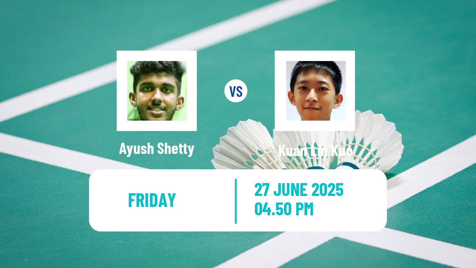 Badminton BWF World Tour Us Open Men Ayush Shetty - Kuan Lin Kuo