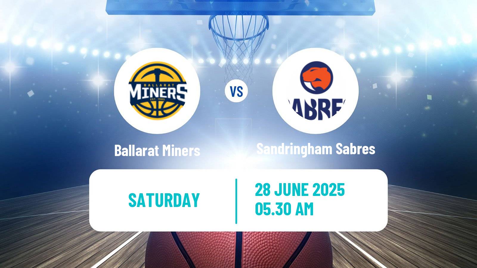 Basketball Australian NBL1 South Ballarat Miners - Sandringham Sabres