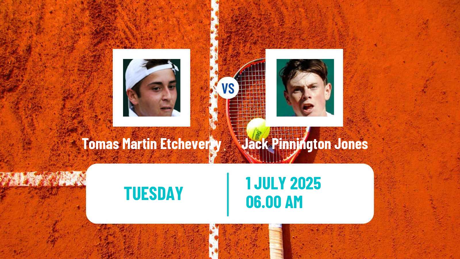 Tennis ATP Wimbledon Tomas Martin Etcheverry - Jack Pinnington Jones