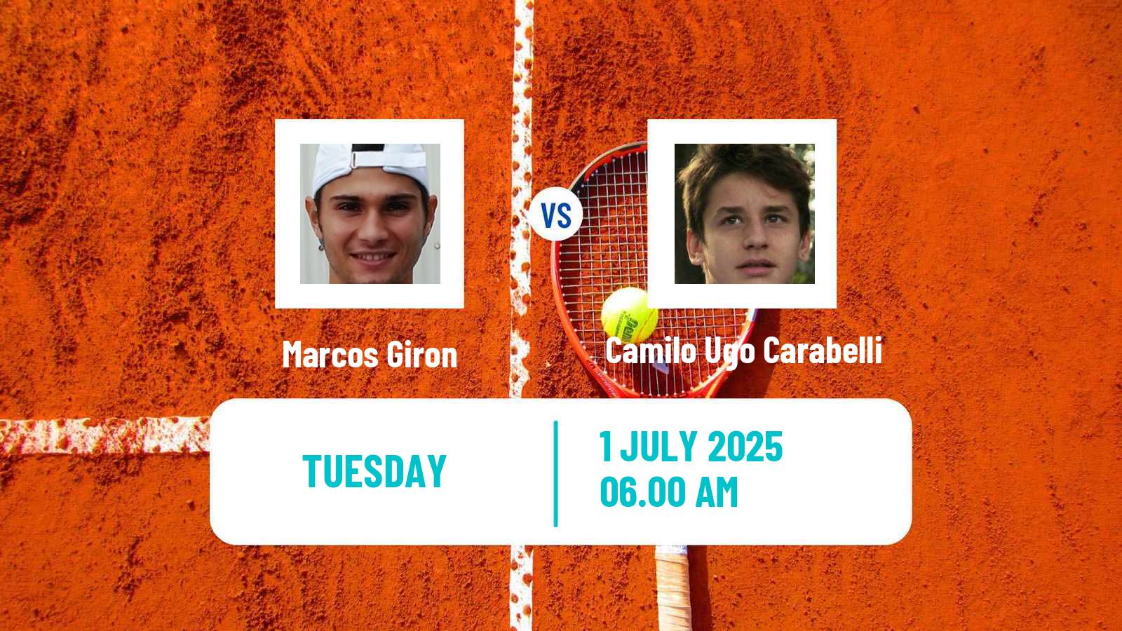 Tennis ATP Wimbledon Marcos Giron - Camilo Ugo Carabelli