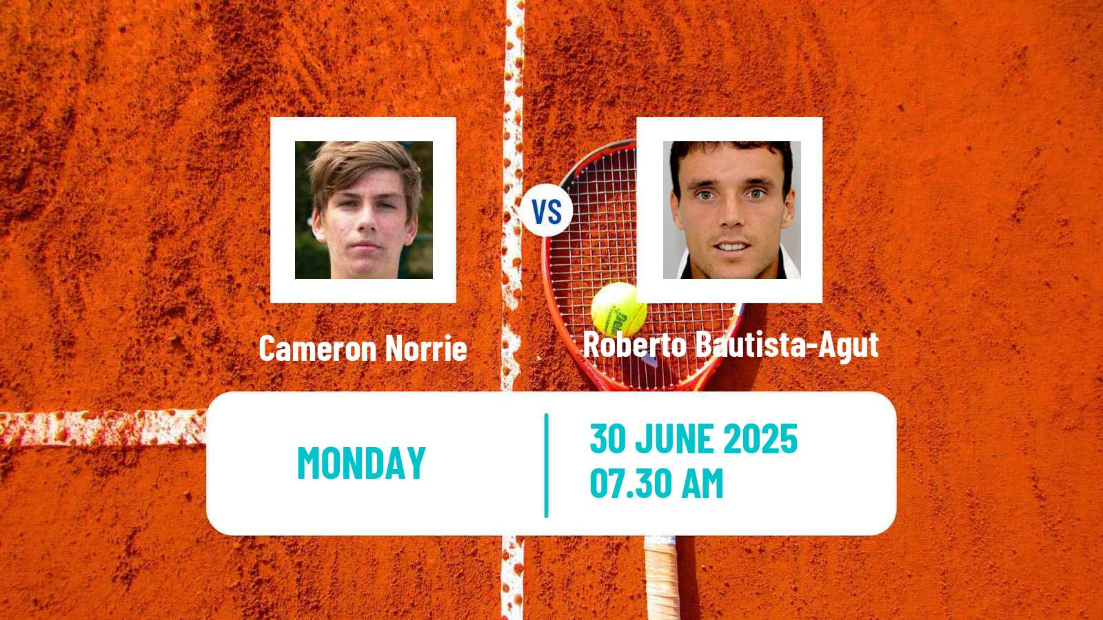 Tennis ATP Wimbledon Cameron Norrie - Roberto Bautista-Agut