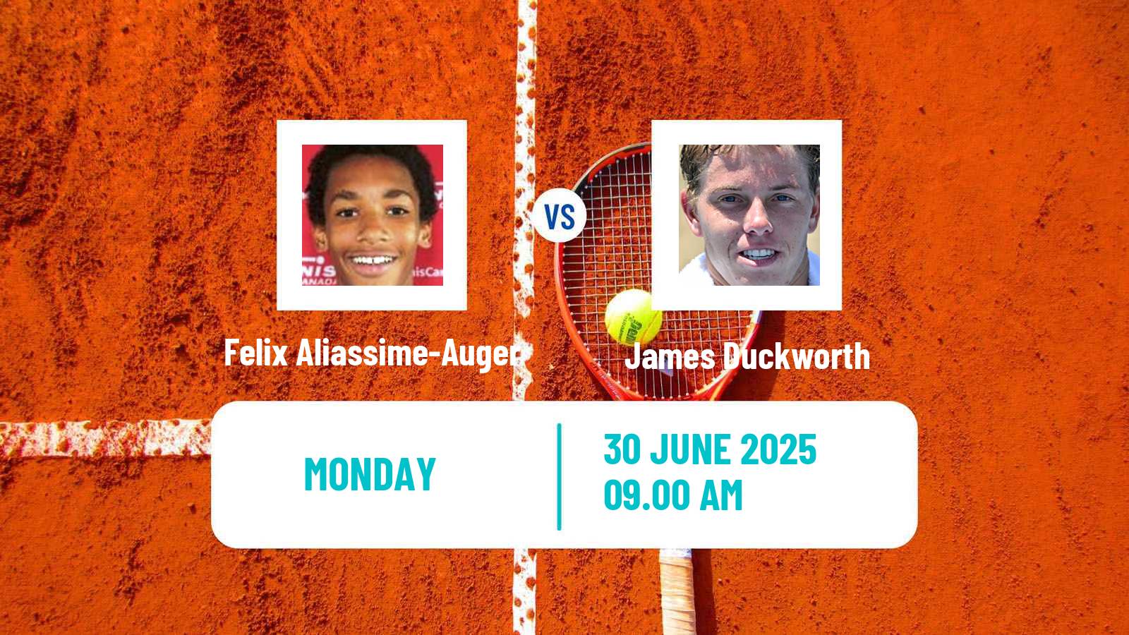 Tennis ATP Wimbledon Felix Aliassime-Auger - James Duckworth