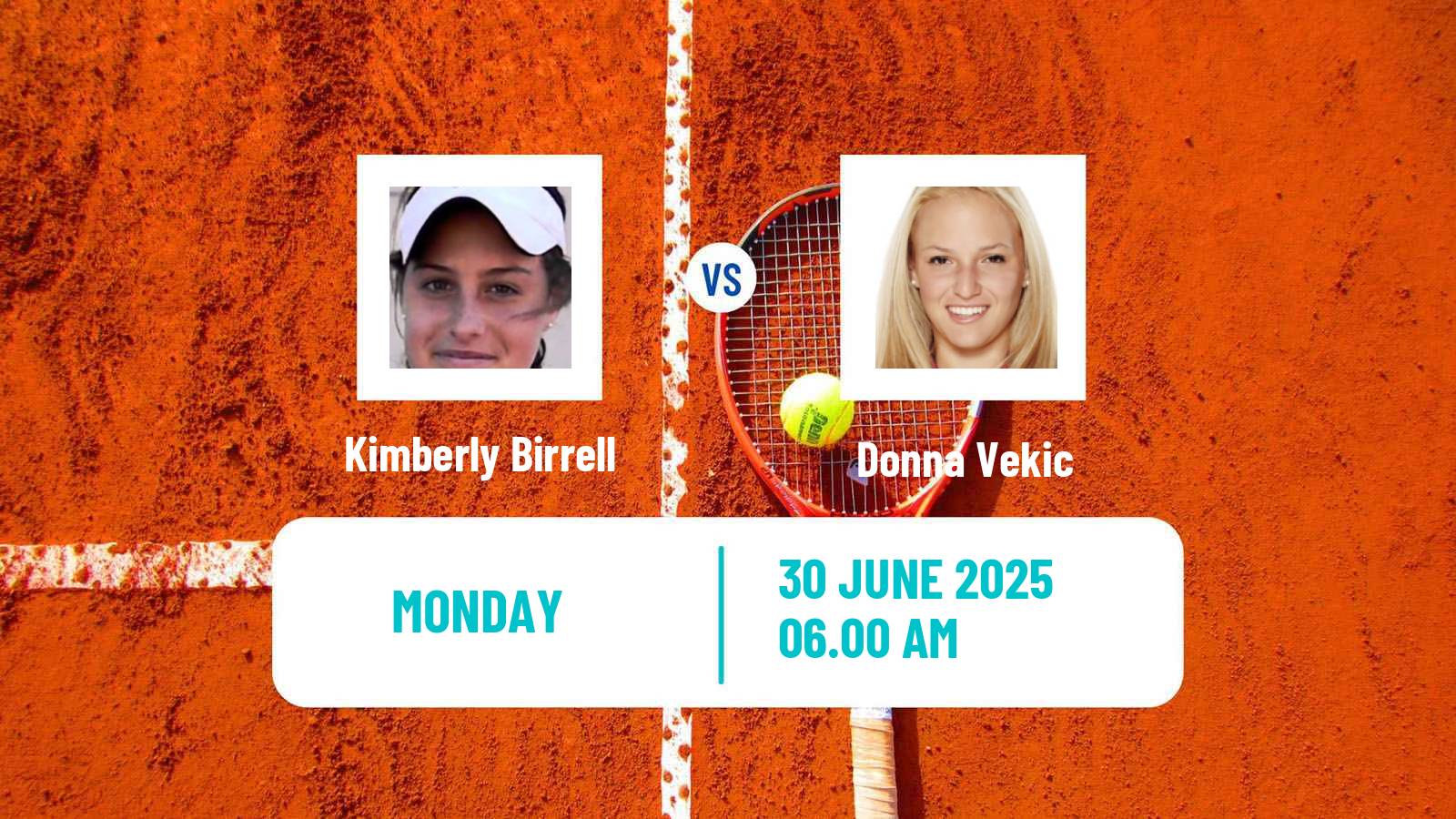 Tennis WTA Wimbledon Kimberly Birrell - Donna Vekic