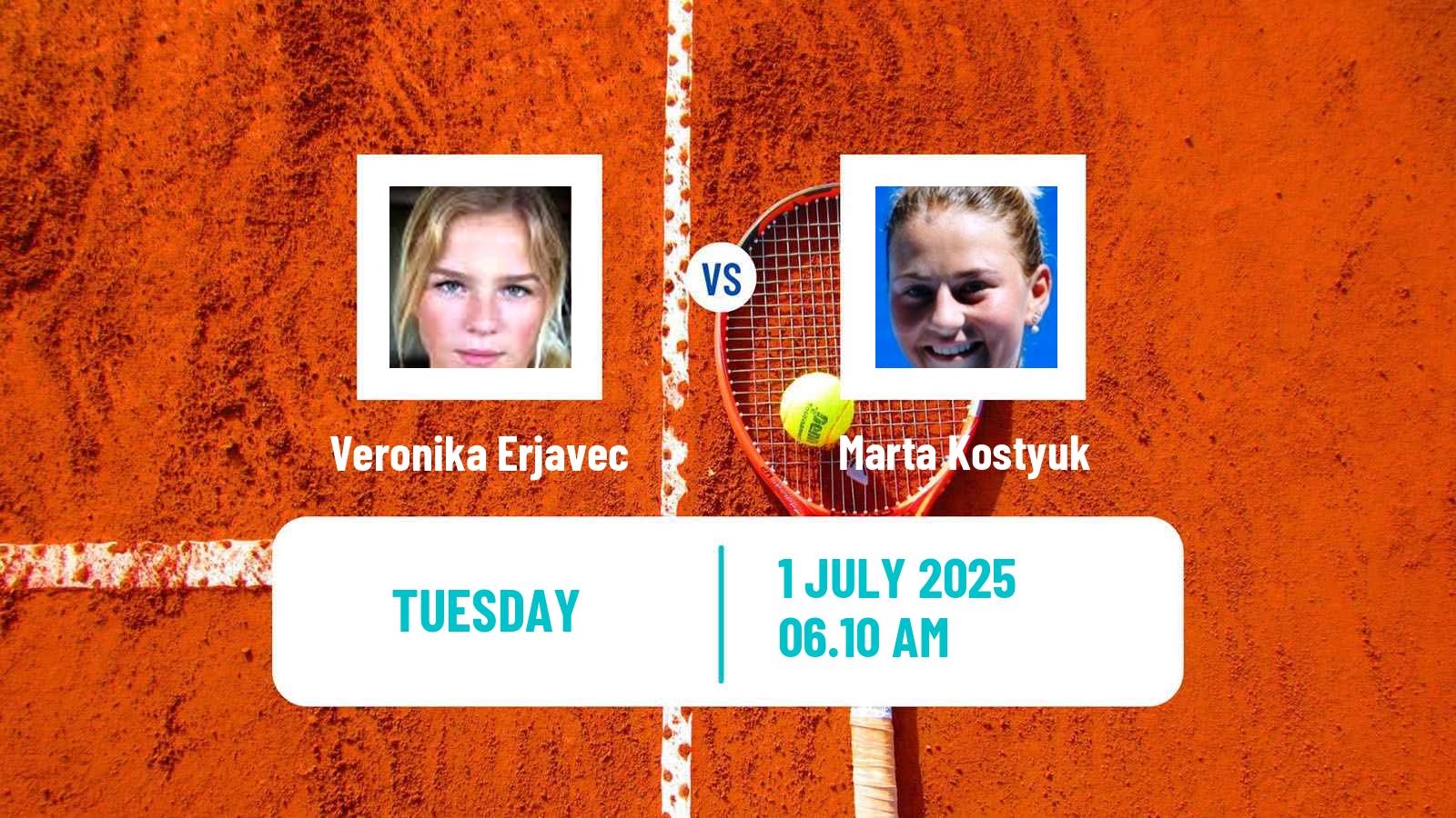 Tennis WTA Wimbledon Veronika Erjavec - Marta Kostyuk