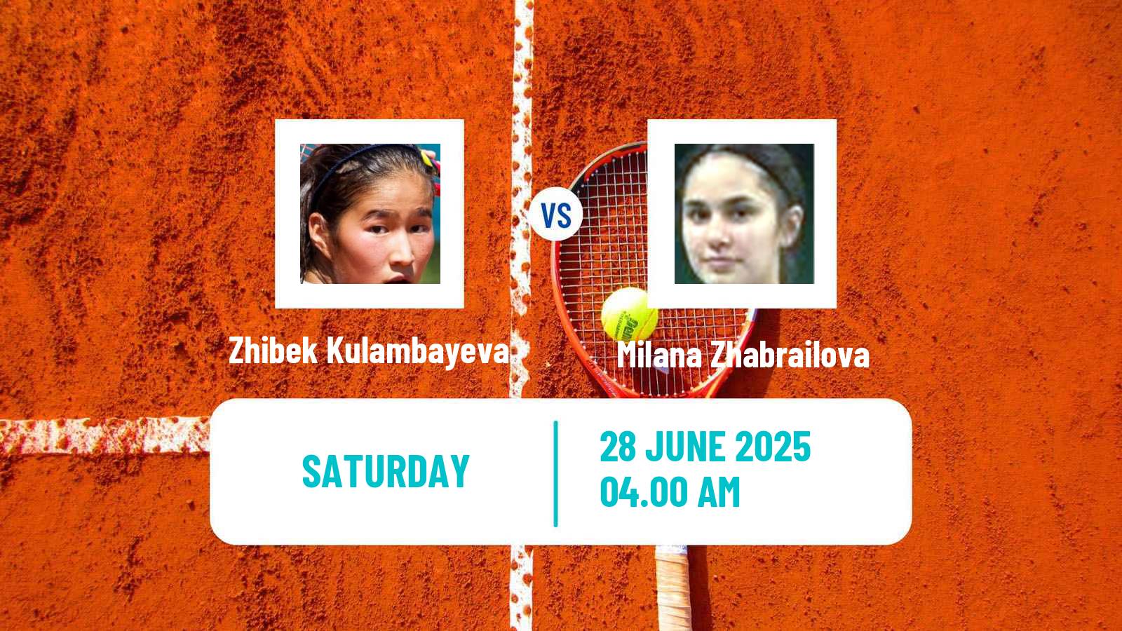 Tennis ITF W15 Kursumlijska Banja 8 Women Zhibek Kulambayeva - Milana Zhabrailova