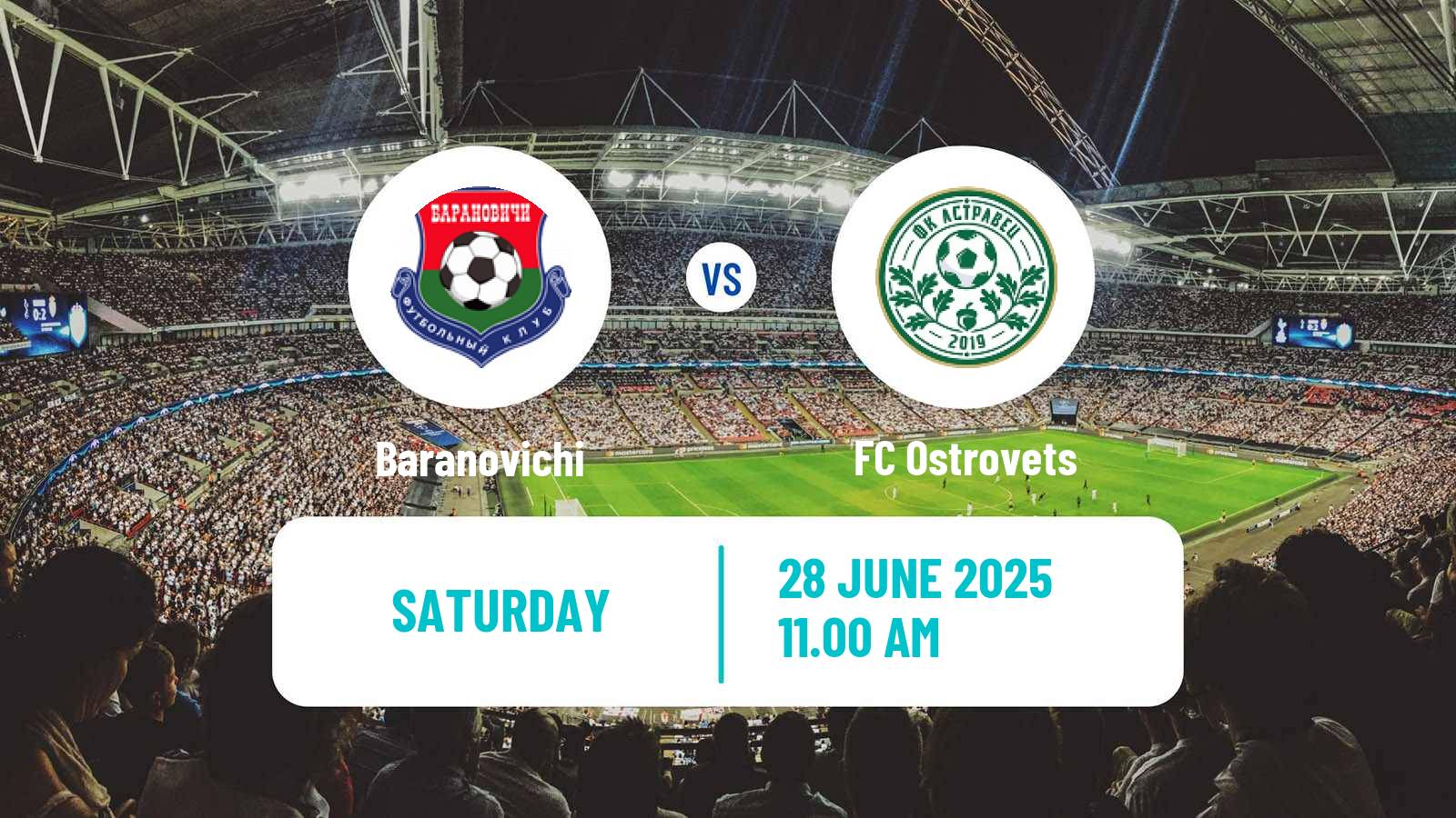 Soccer Belarusian Pershaya Liga Baranovichi - Ostrovets
