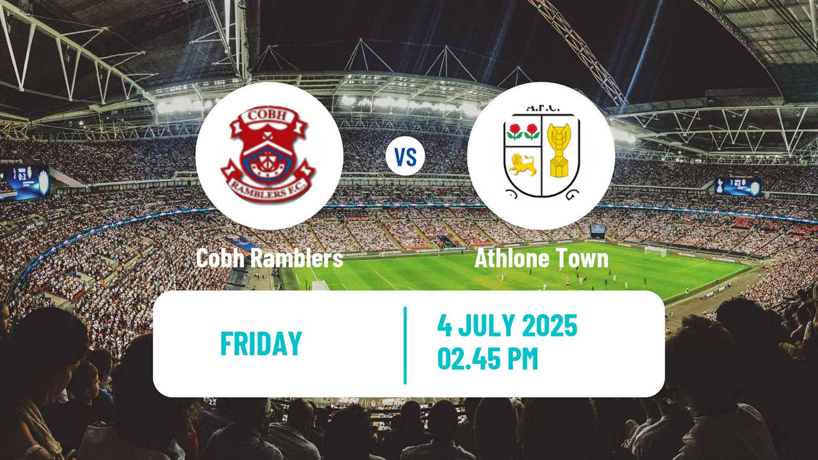 Soccer Irish Division 1 Cobh Ramblers - Athlone Town