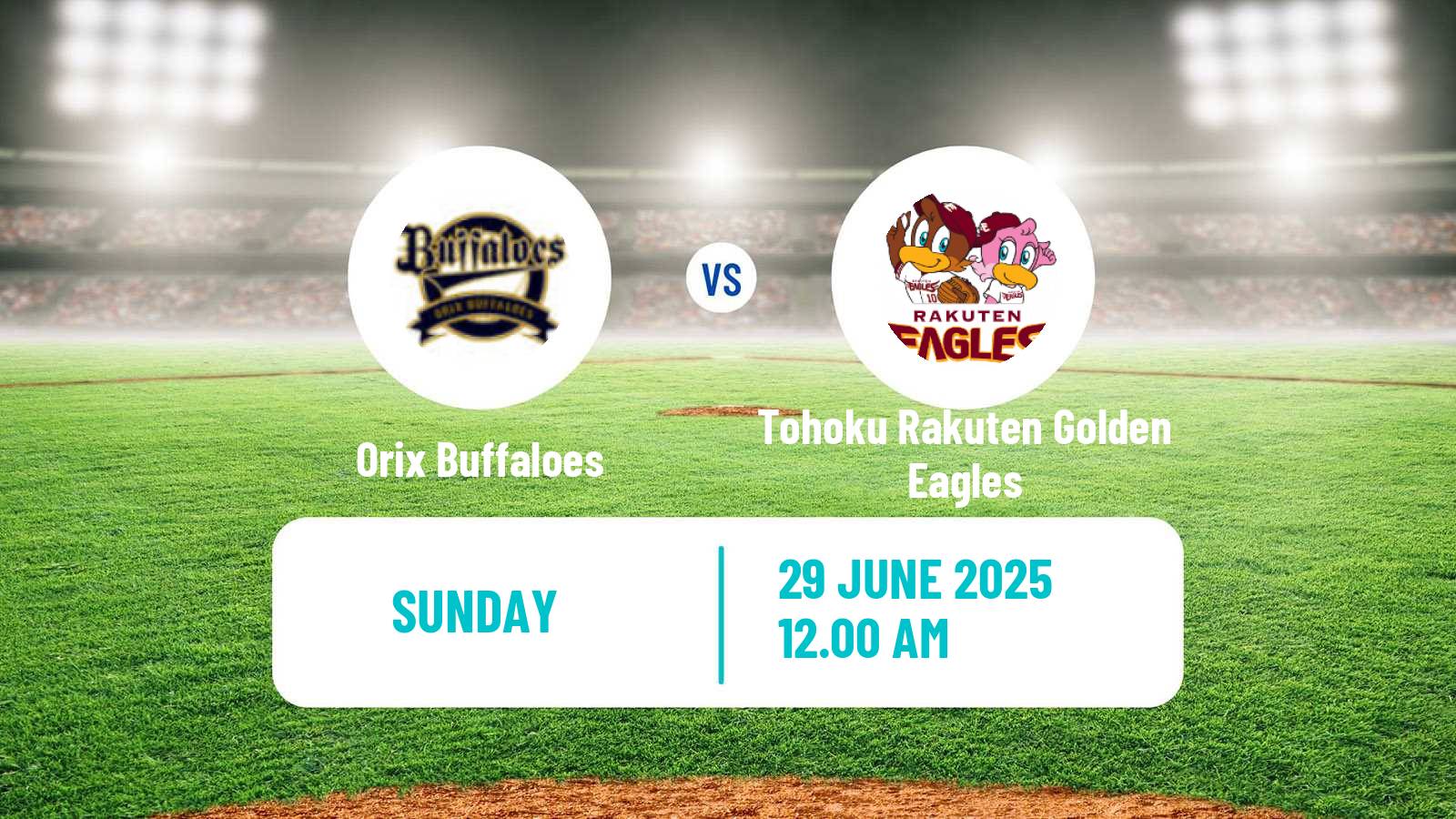 Baseball NPB Orix Buffaloes - Tohoku Rakuten Golden Eagles
