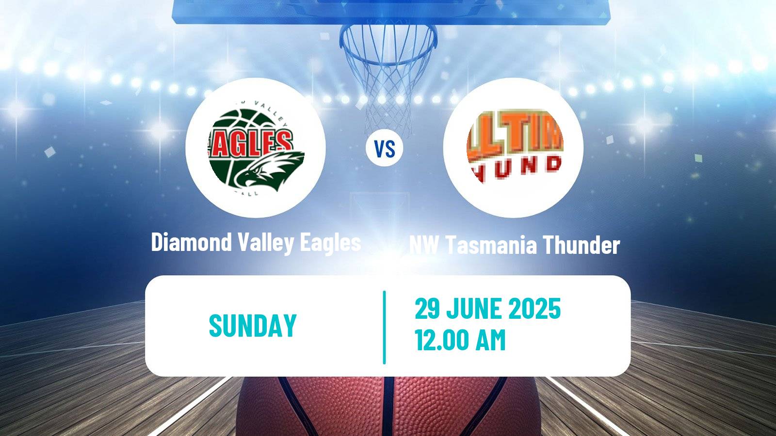 Basketball Australian NBL1 South Diamond Valley Eagles - NW Tasmania Thunder