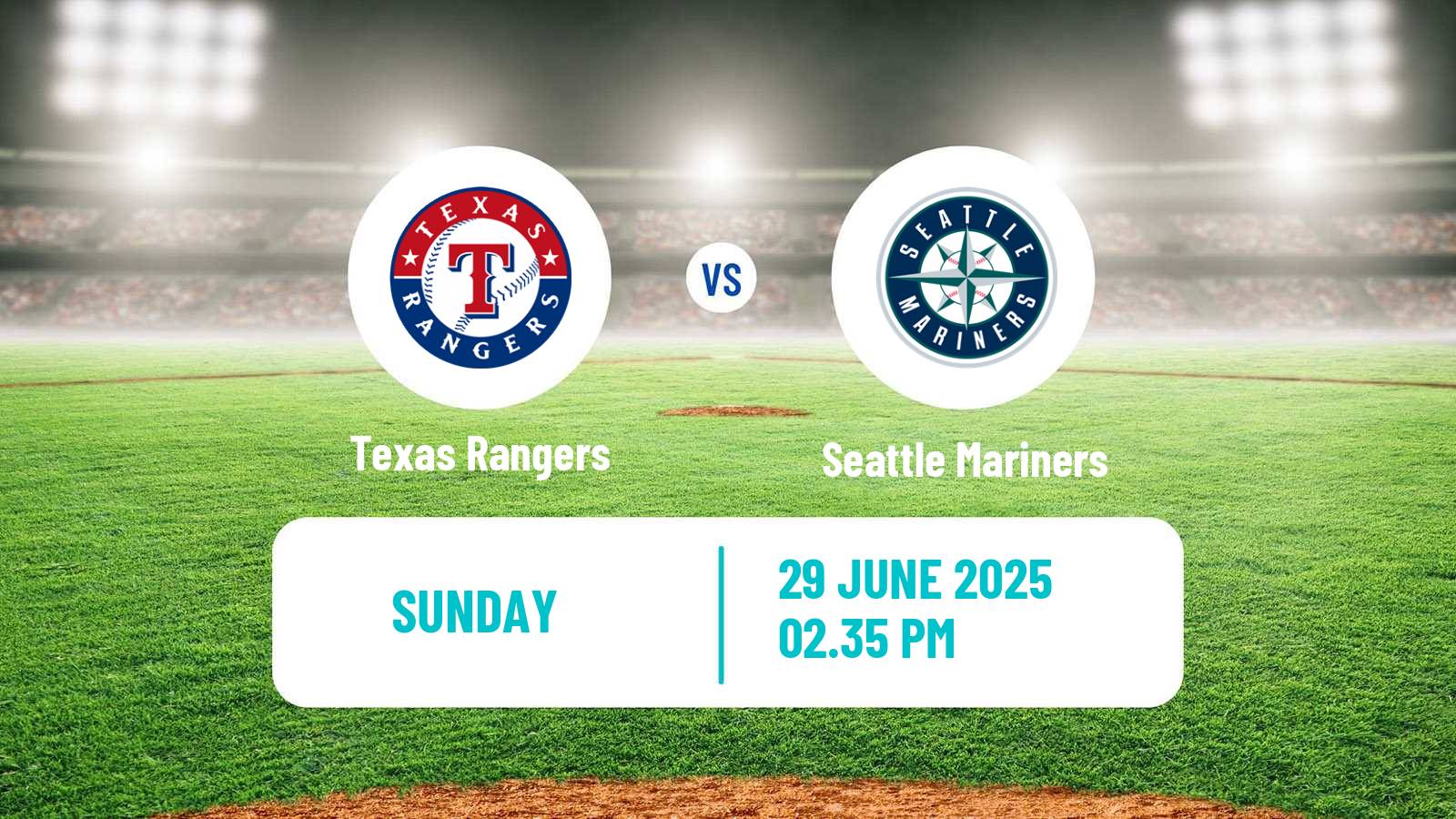 Baseball MLB Texas Rangers - Seattle Mariners