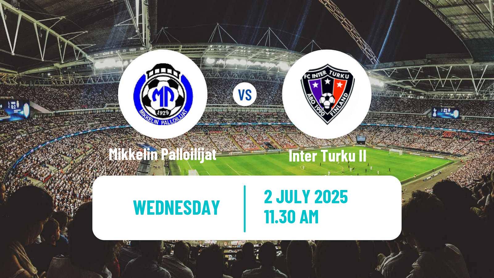 Soccer Finnish Ykkonen Mikkelin Palloilijat - Inter Turku II