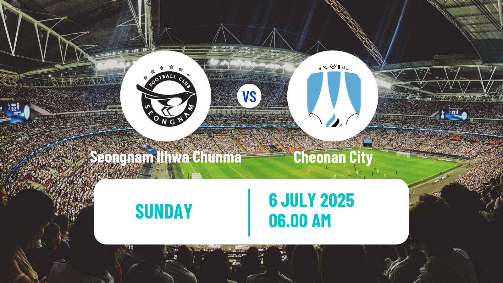 Soccer South Korean K-League 2 Seongnam Ilhwa Chunma - Cheonan City