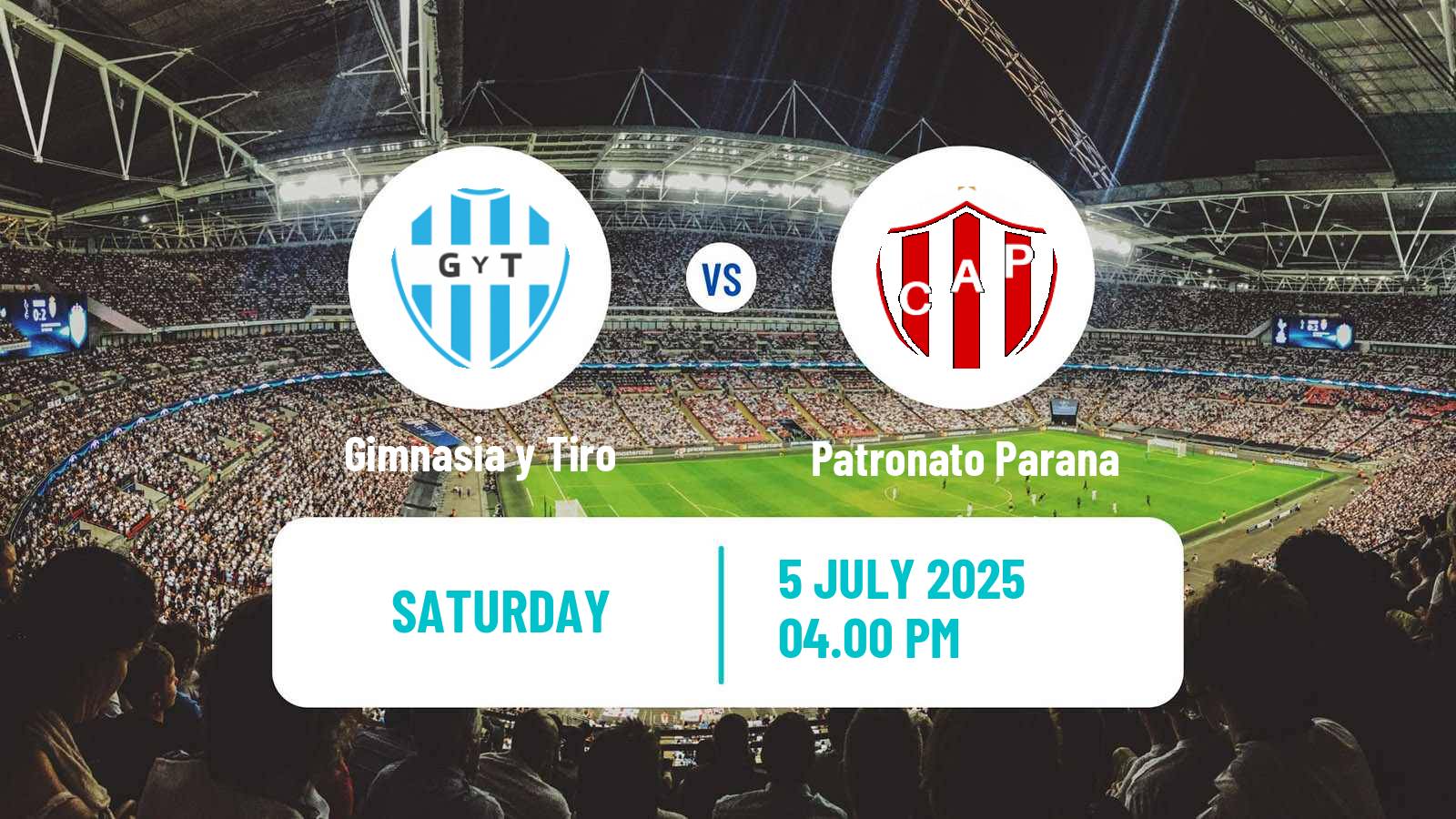 Soccer Argentinian Primera Nacional Gimnasia y Tiro - Patronato Parana