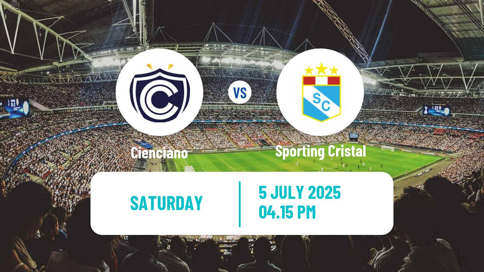 Soccer Peruvian Liga 1 Cienciano - Sporting Cristal