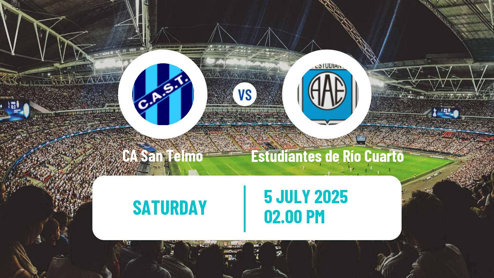 Soccer Argentinian Primera Nacional San Telmo - Estudiantes de Río Cuarto