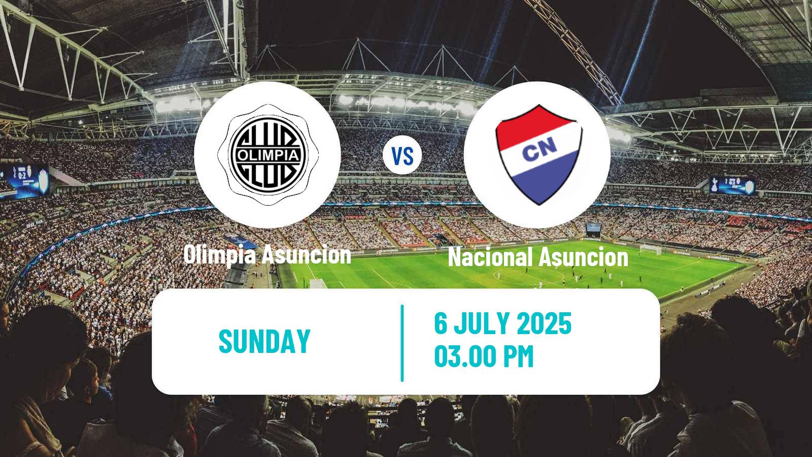 Soccer Paraguayan Primera Division Olimpia Asuncion - Nacional Asuncion