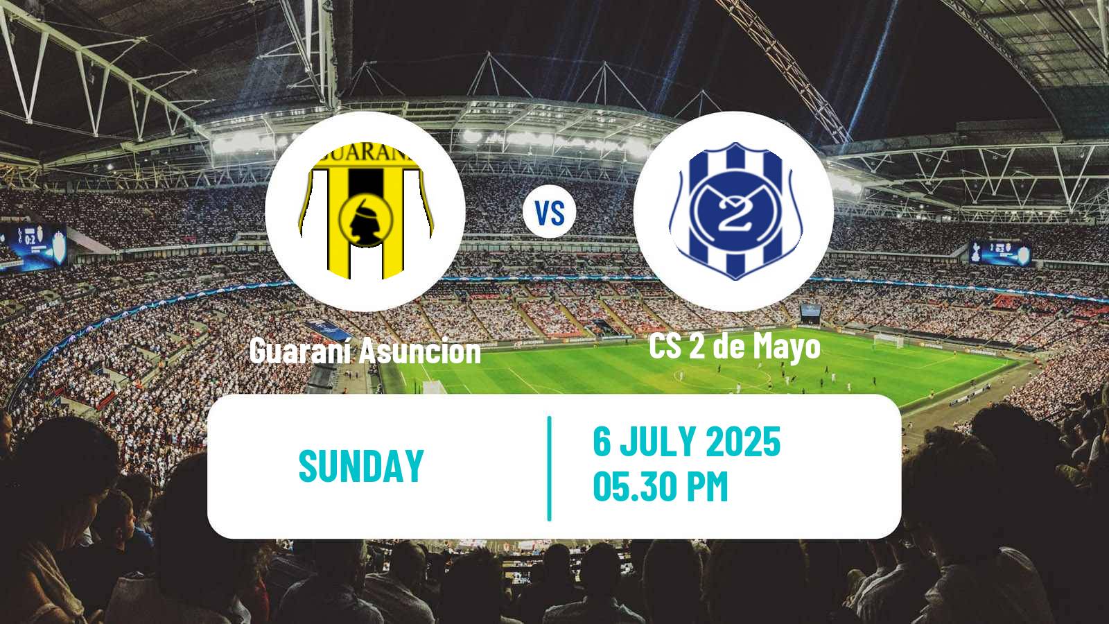 Soccer Paraguayan Primera Division Guaraní Asuncion - 2 de Mayo
