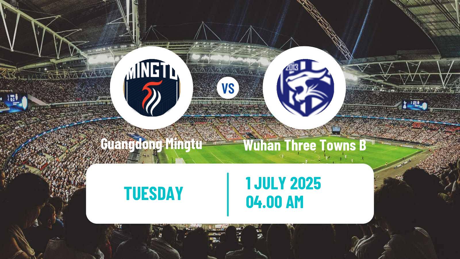 Soccer Chinese Yi League Guangdong Mingtu - Wuhan Three Towns B