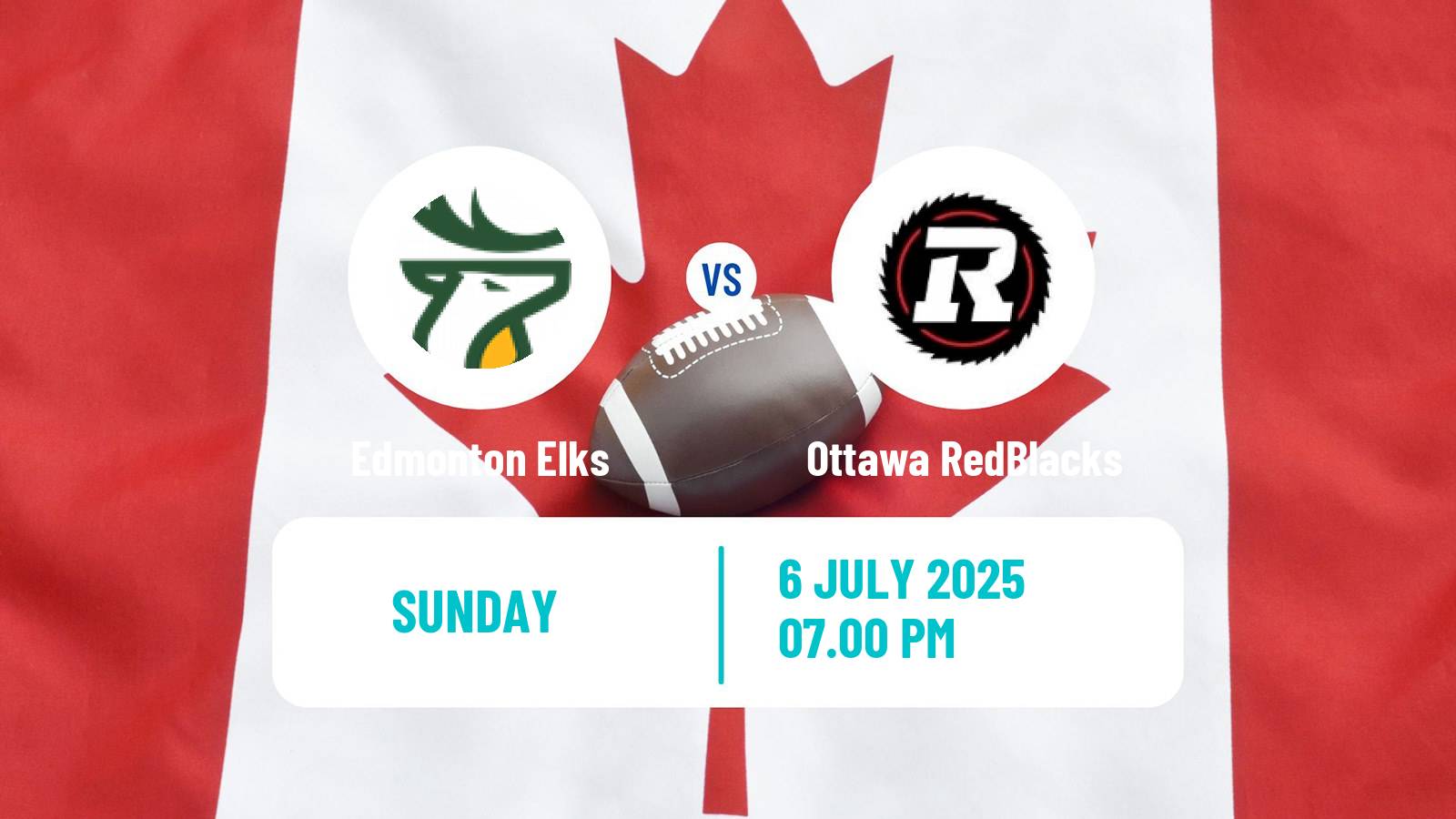 Canadian football CFL Edmonton Elks - Ottawa RedBlacks