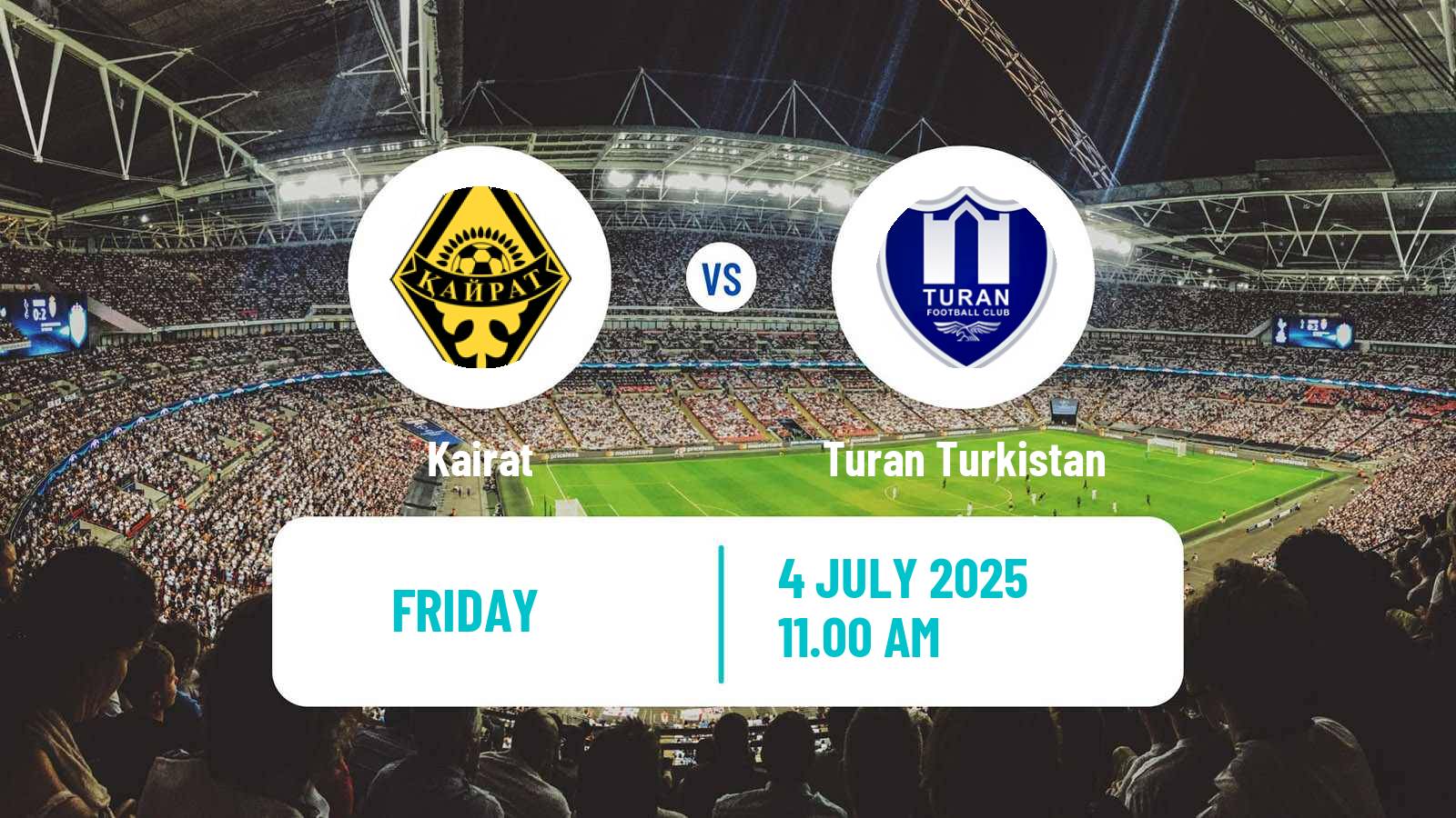Soccer Kazakh Premier League Kairat - Turan Turkistan