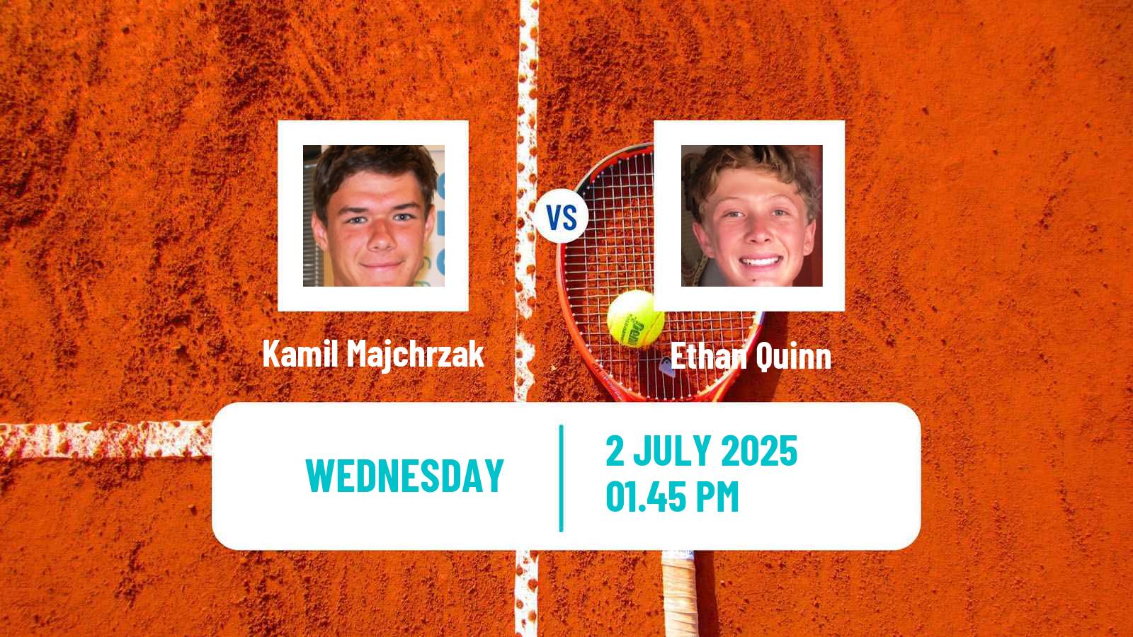 Tennis ATP Wimbledon Kamil Majchrzak - Ethan Quinn