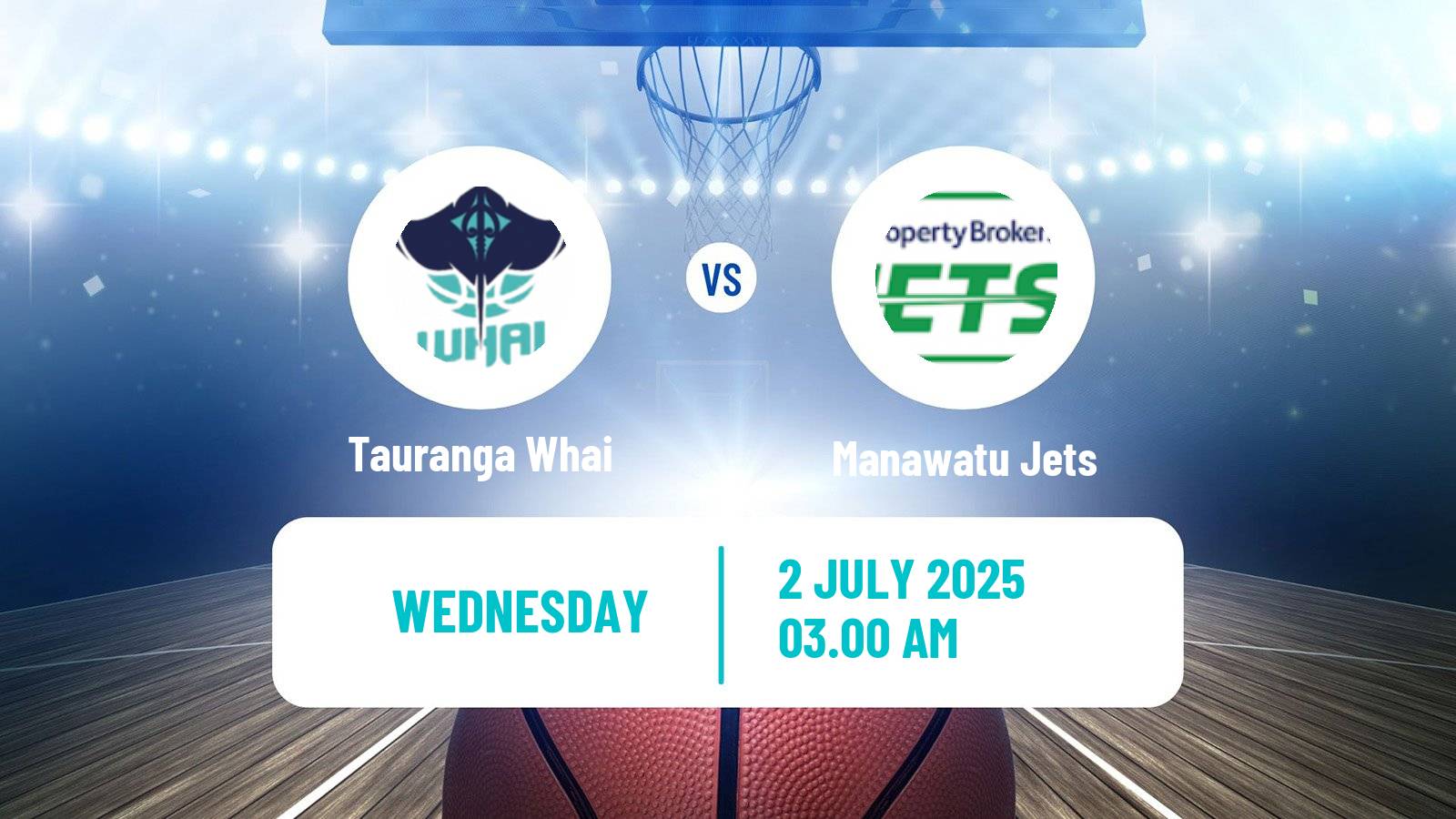 Basketball New Zealand NBL Tauranga Whai - Manawatu Jets