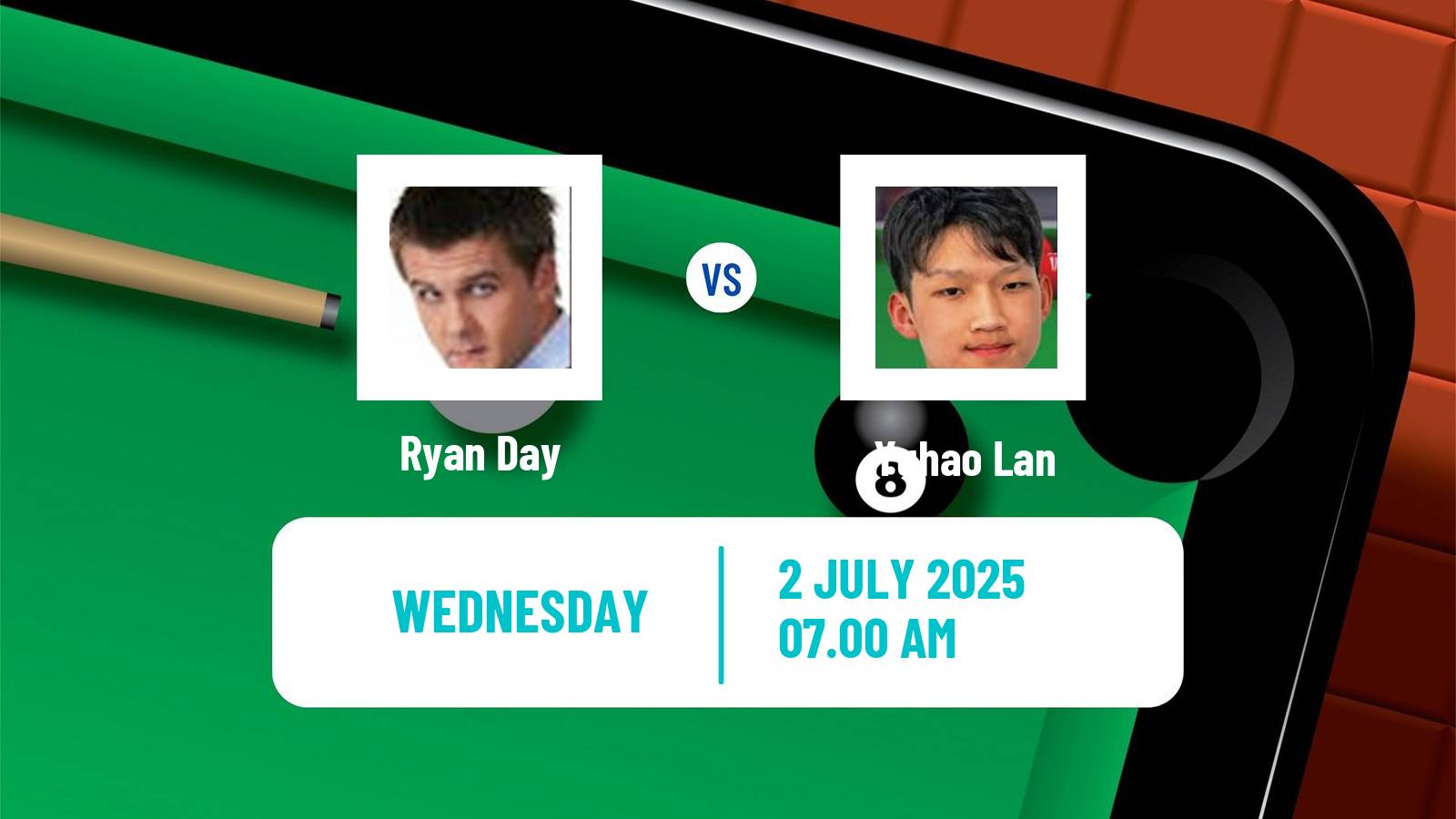 Snooker Championship League Ryan Day - Yuhao Lan