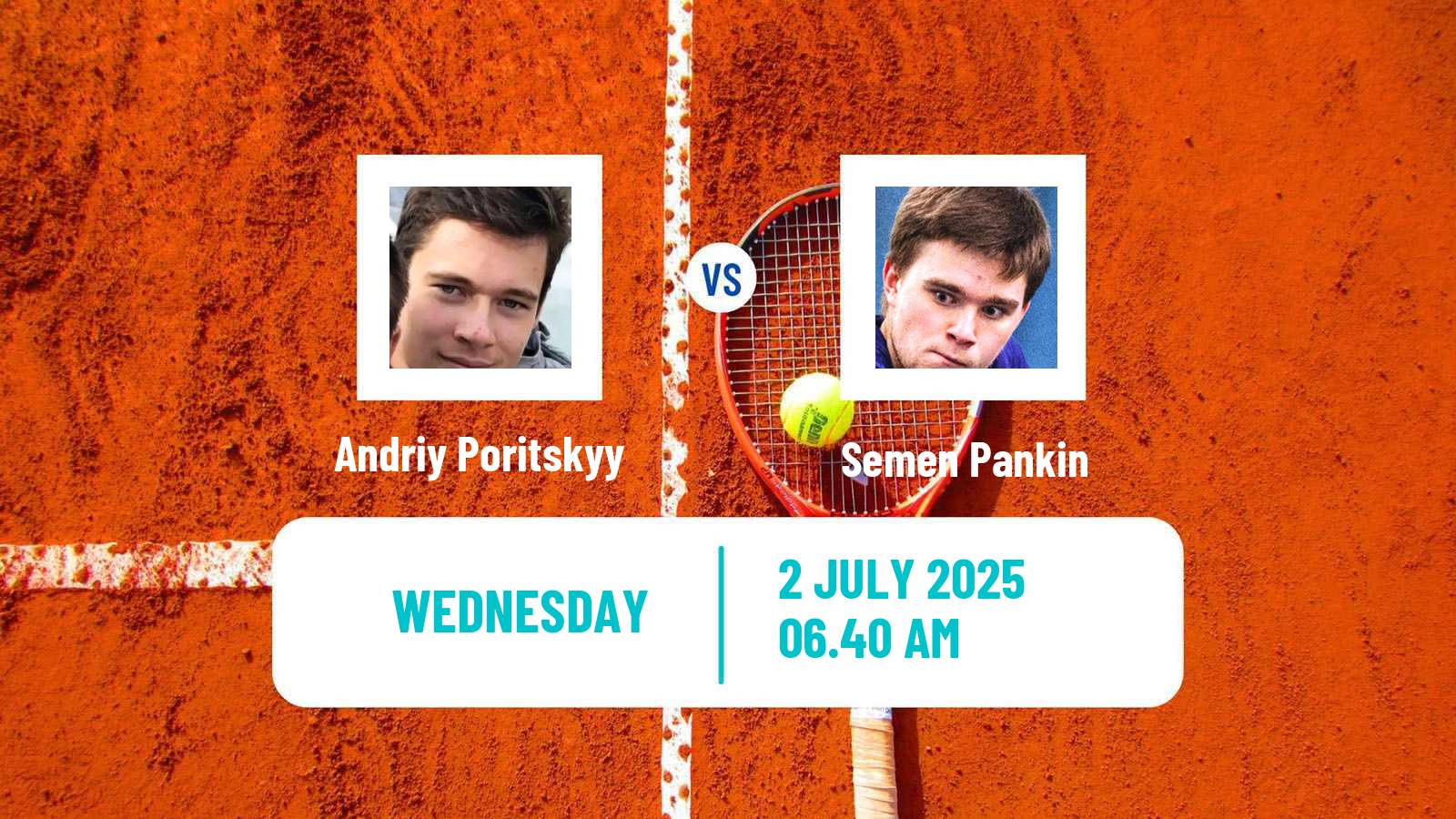 Tennis ITF M15 Kayseri 6 Men Andriy Poritskyy - Semen Pankin