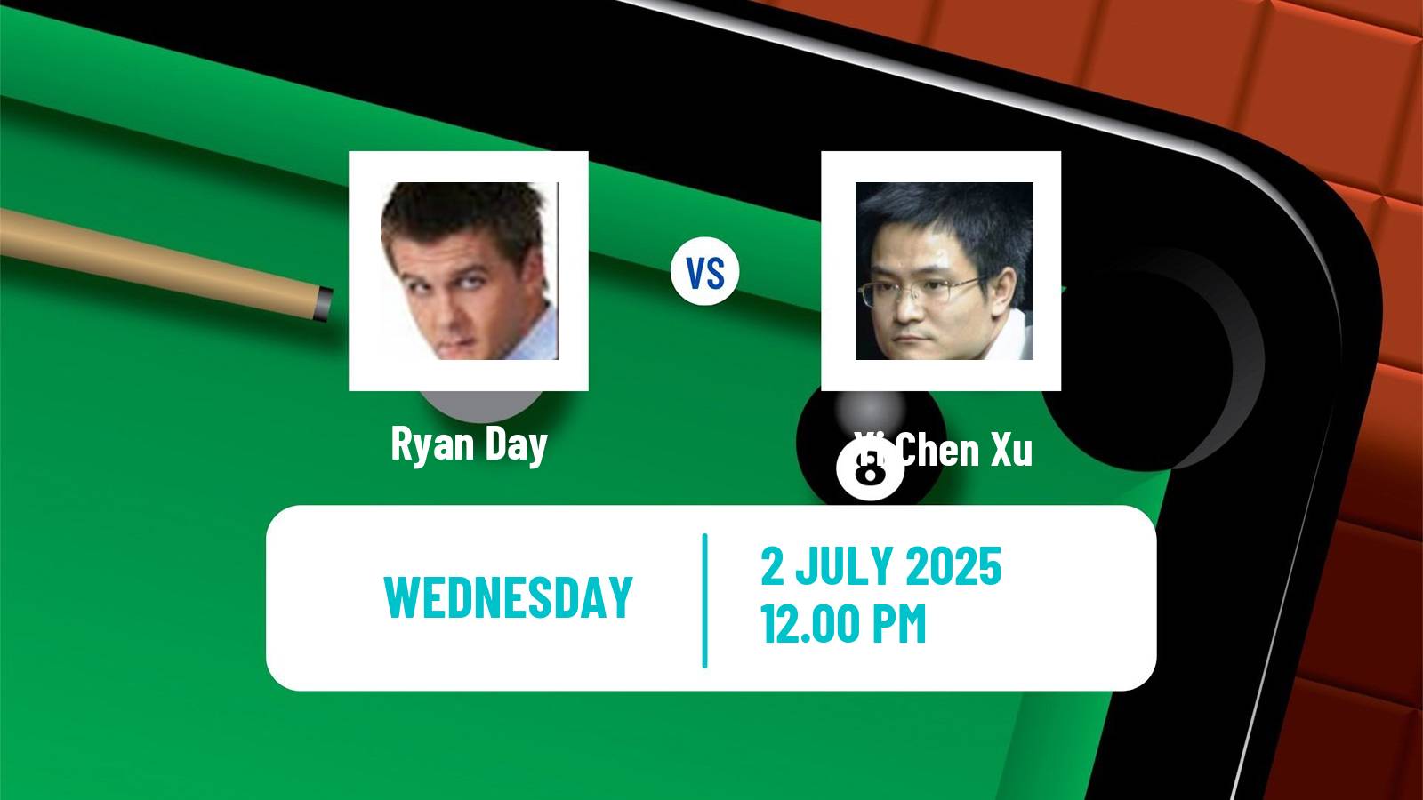 Snooker Championship League Ryan Day - Yi Chen Xu