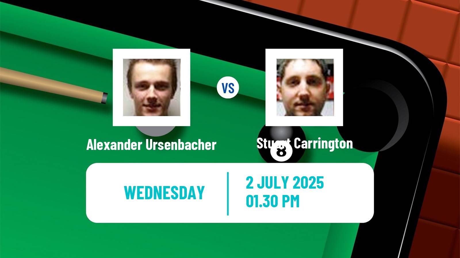 Snooker Championship League Alexander Ursenbacher - Stuart Carrington