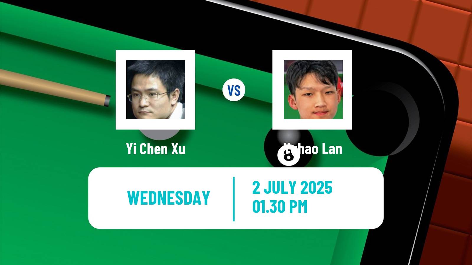 Snooker Championship League Yi Chen Xu - Yuhao Lan