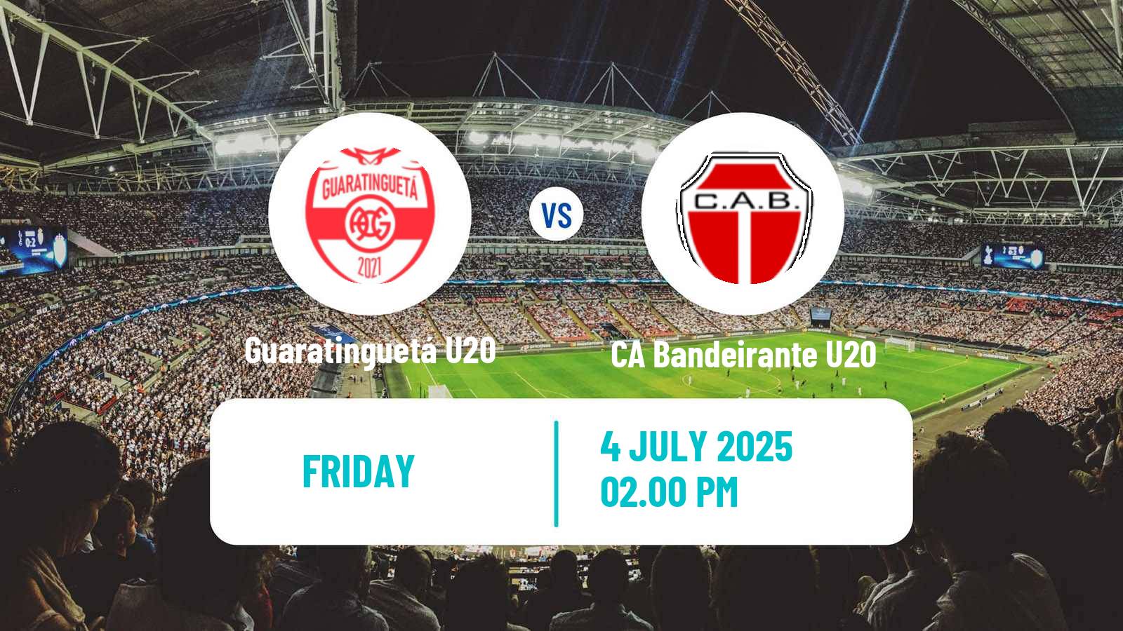 Soccer Brazilian Paulista U20 Guaratinguetá U20 - CA Bandeirante U20