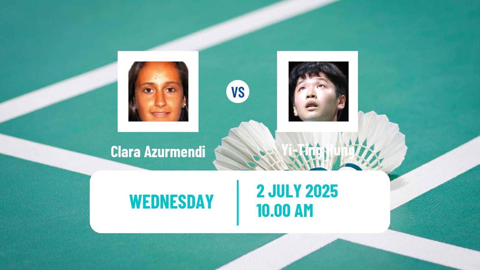 Badminton BWF World Tour Canada Open Women Clara Azurmendi - Yi-Ting Hung