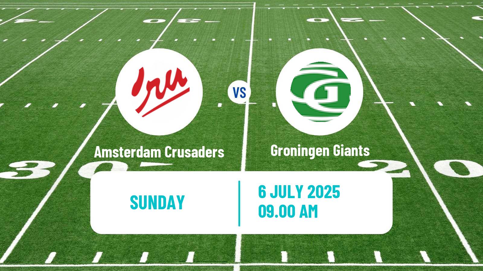 American football Dutch Eredivisie American Football Amsterdam Crusaders - Groningen Giants