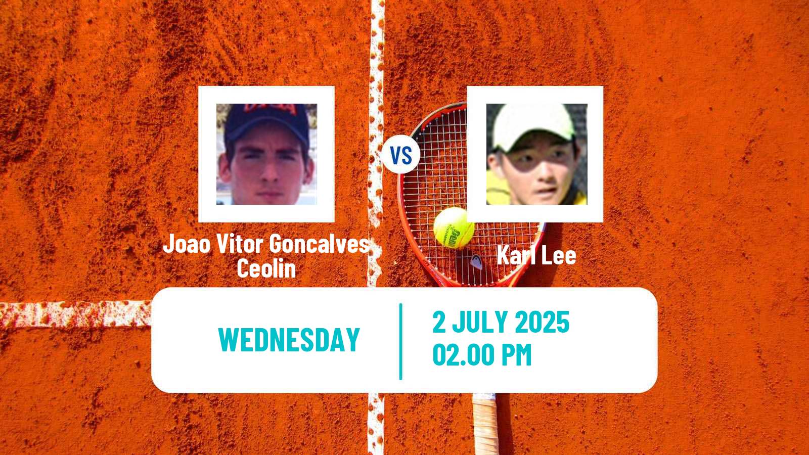 Tennis ITF M15 Los Angeles Ca Men Joao Vitor Goncalves Ceolin - Karl Lee