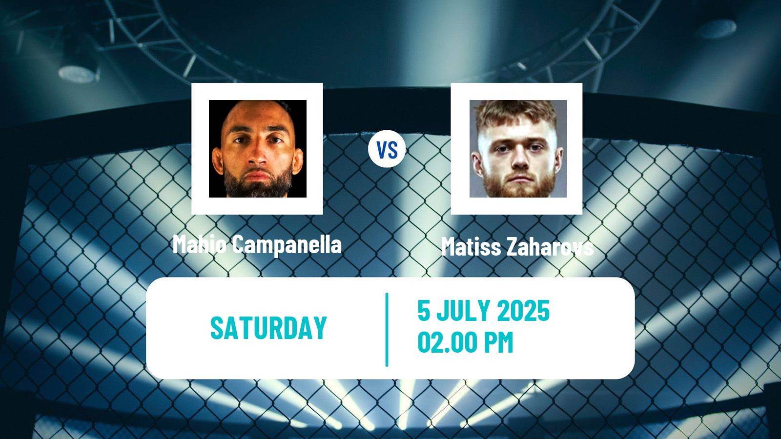 MMA Bantamweight Pfl Europe Tournament Men Mahio Campanella - Matiss Zaharovs