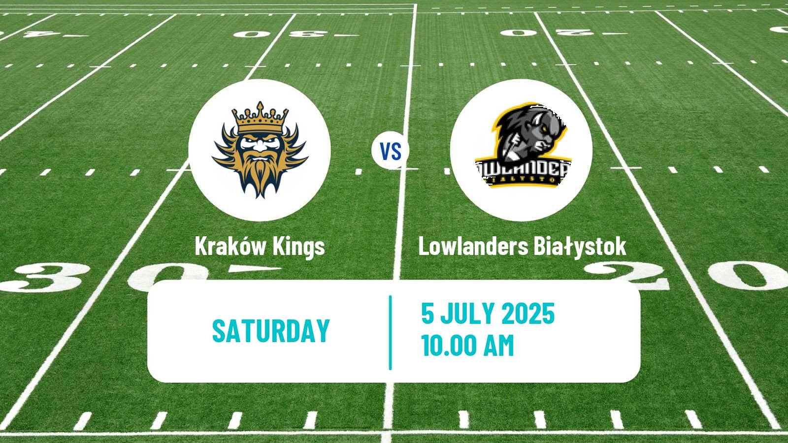 American football Polish PFL 1 Kraków Kings - Lowlanders Białystok