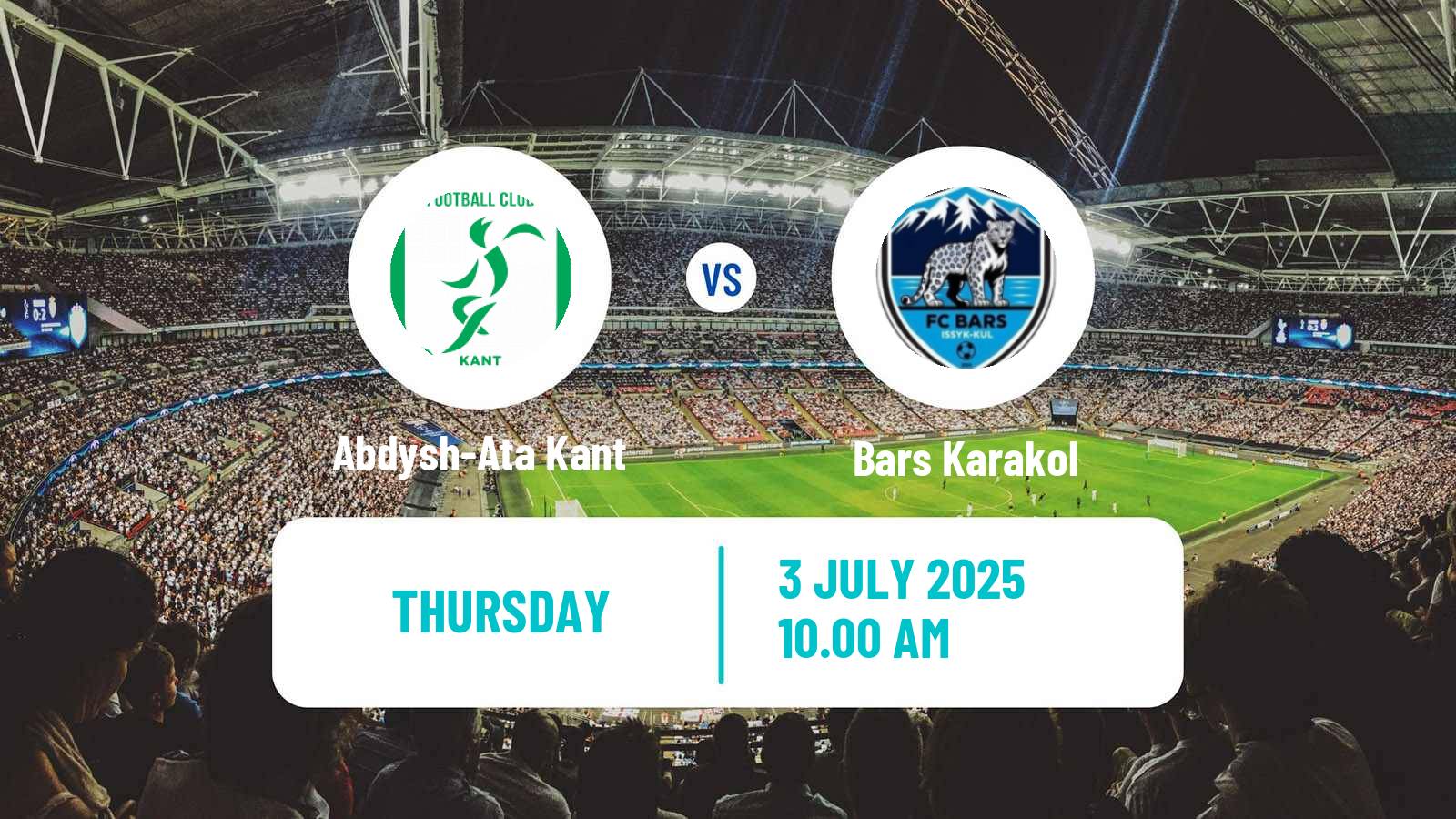Soccer Kyrgyzstan Premier Liga Abdysh-Ata Kant - Bars Karakol