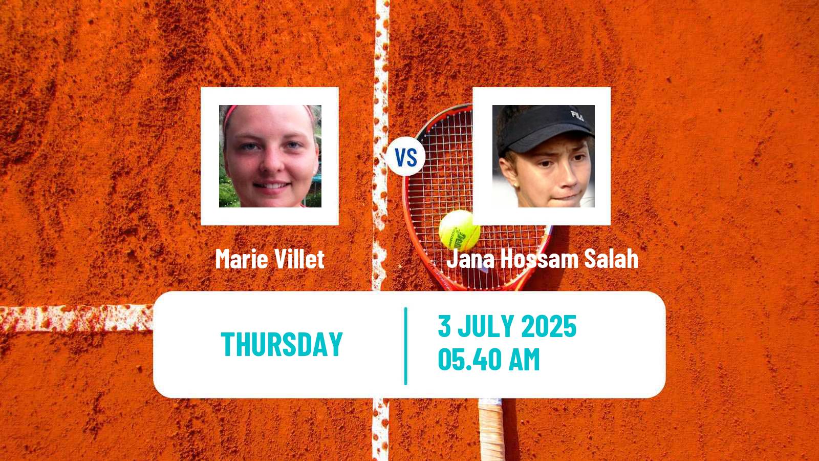 Tennis ITF W15 Kayseri 6 Women Marie Villet - Jana Hossam Salah