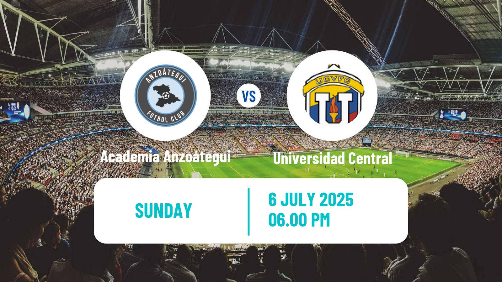 Soccer Venezuelan Primera Division Academia Anzoátegui - Universidad Central
