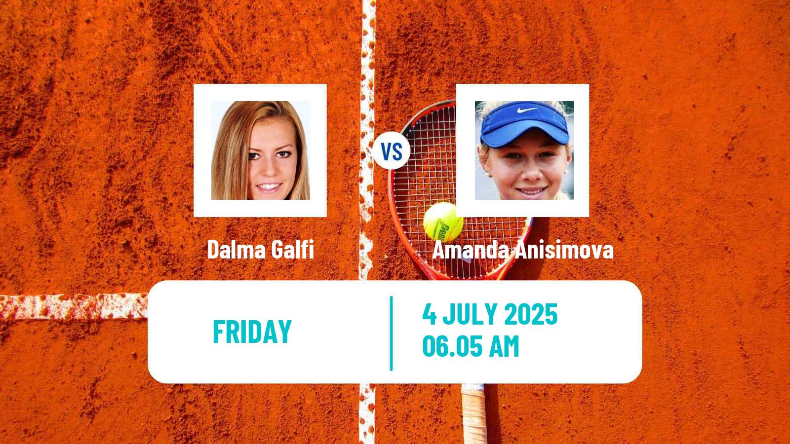 Tennis WTA Wimbledon Dalma Galfi - Amanda Anisimova
