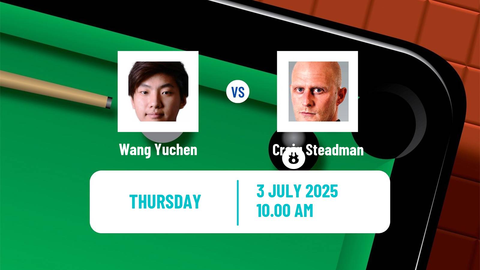 Snooker Championship League Wang Yuchen - Craig Steadman