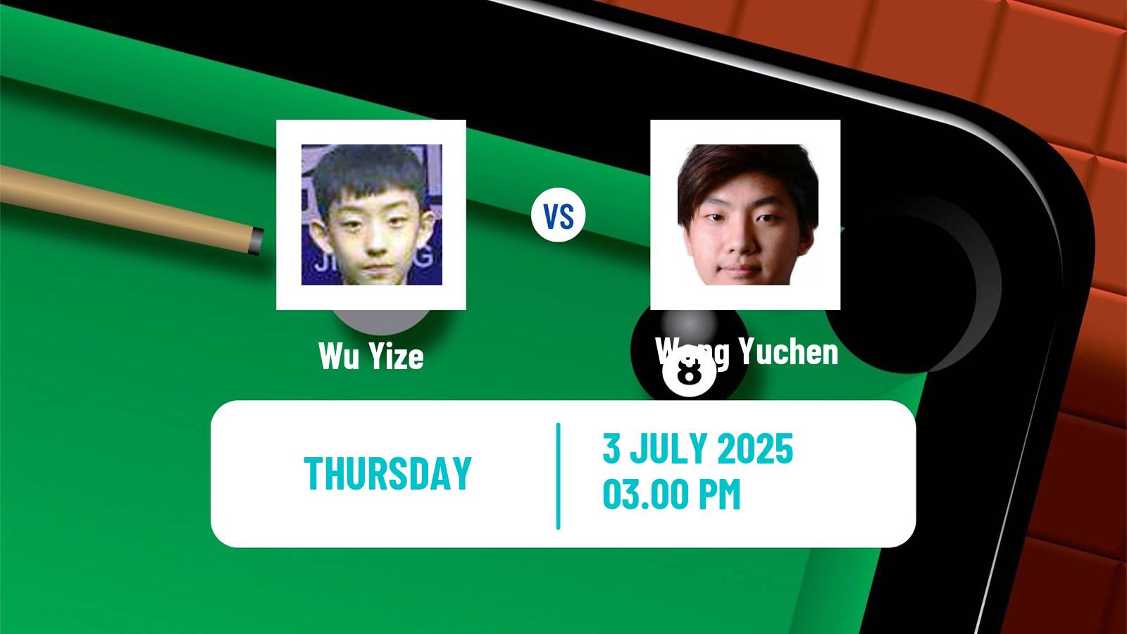 Snooker Championship League Wu Yize - Wang Yuchen