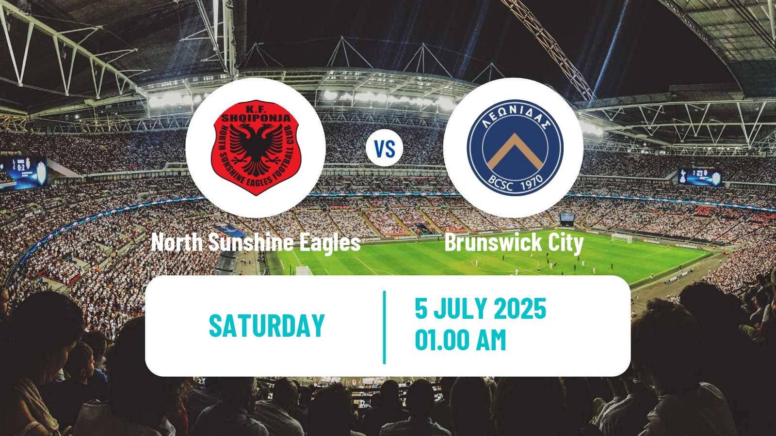 Soccer Australian Victoria Premier League North Sunshine Eagles - Brunswick City