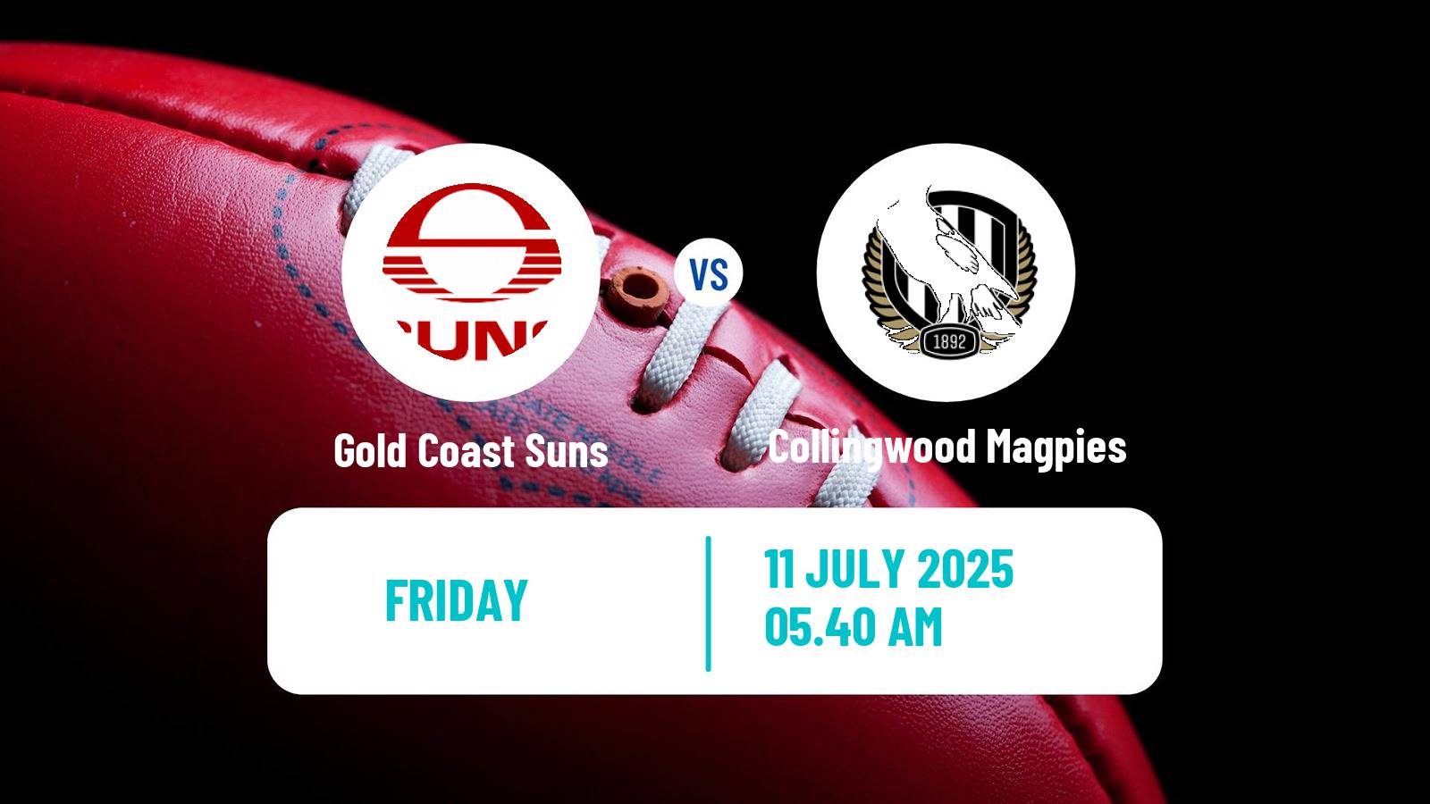 Aussie rules AFL Gold Coast Suns - Collingwood Magpies