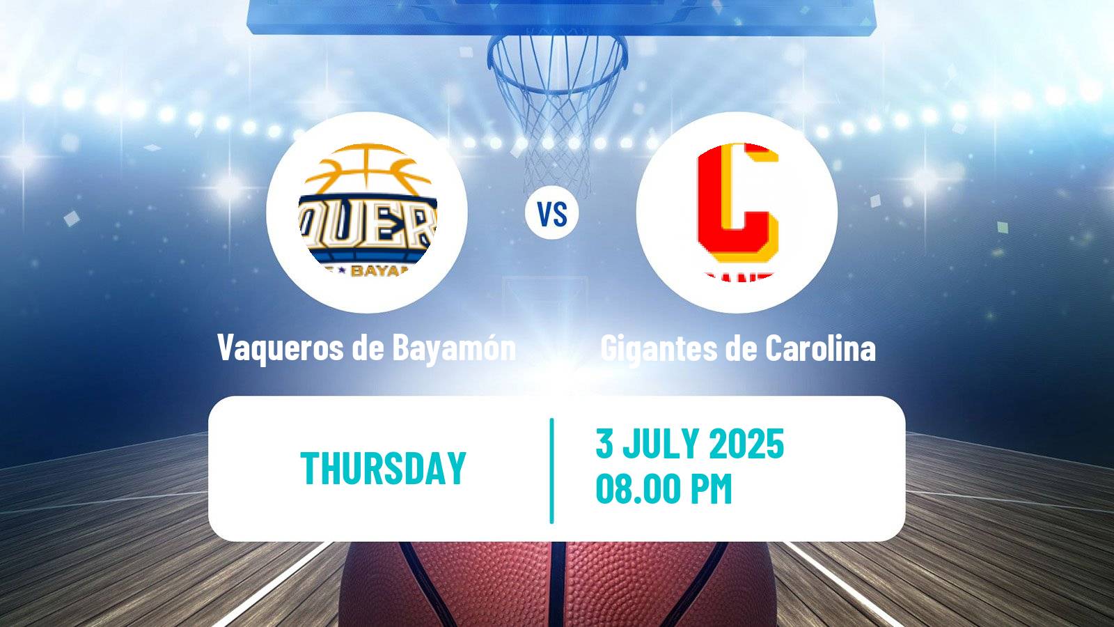 Basketball Puerto Rican BSN Vaqueros de Bayamón - Gigantes de Carolina