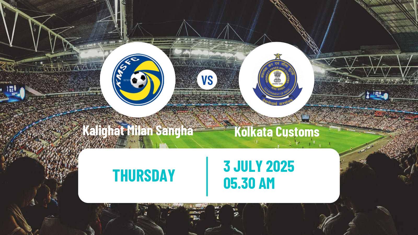 Soccer Calcutta Premier Division Kalighat Milan Sangha - Kolkata Customs